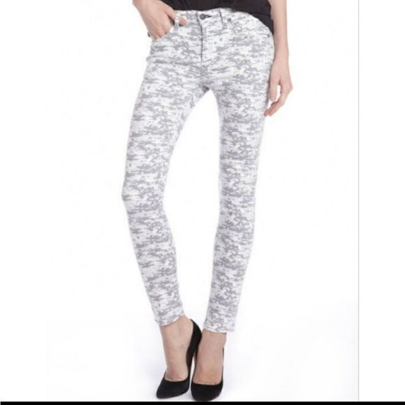 Rag & Bone Classic Grey Camo Digi Skinny Jeans Size 31 - Picture 1 of 7